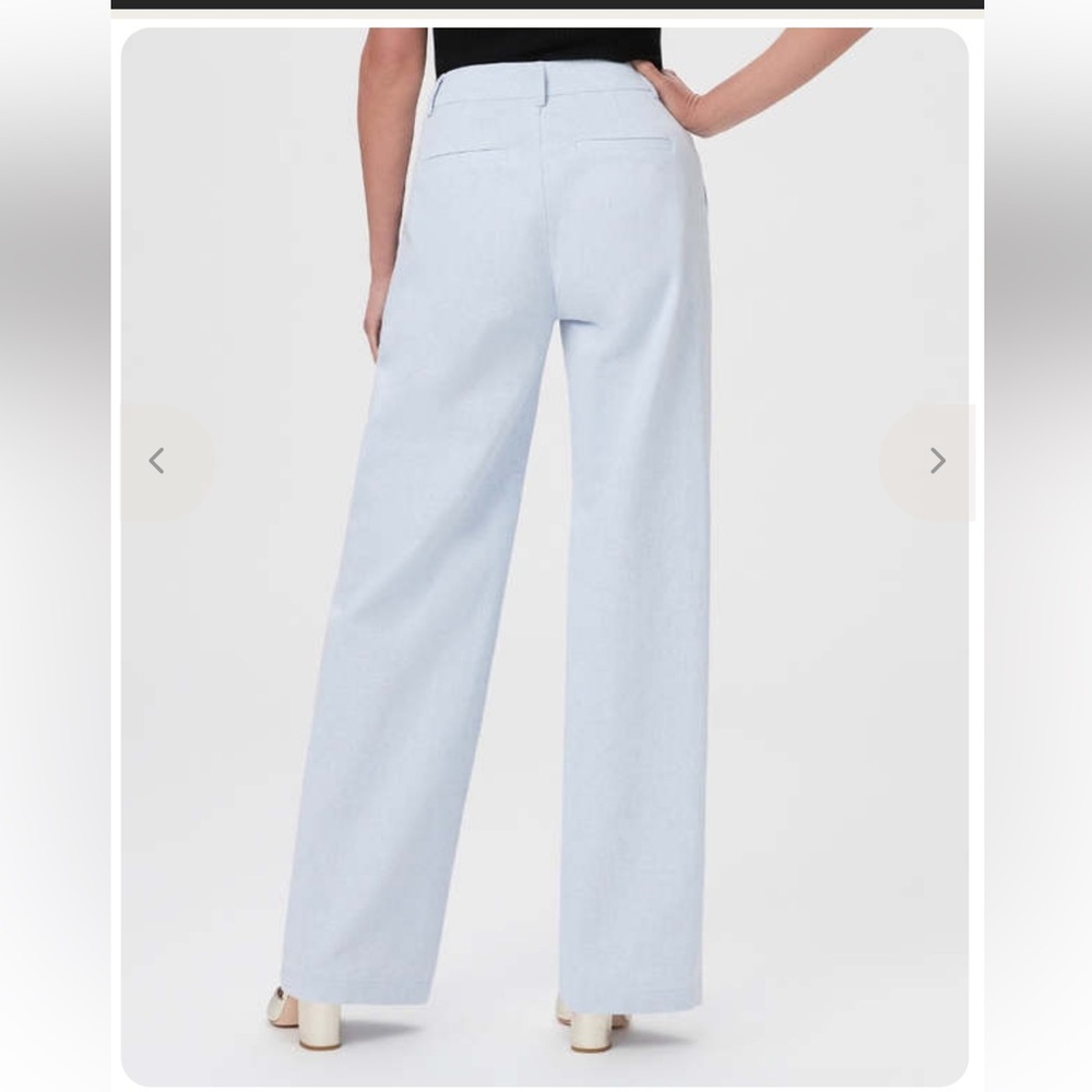 Paige Dallas Chambray Linen High Waist Wide Leg Trouser Women’s Size 00 - Picture 2 of 16